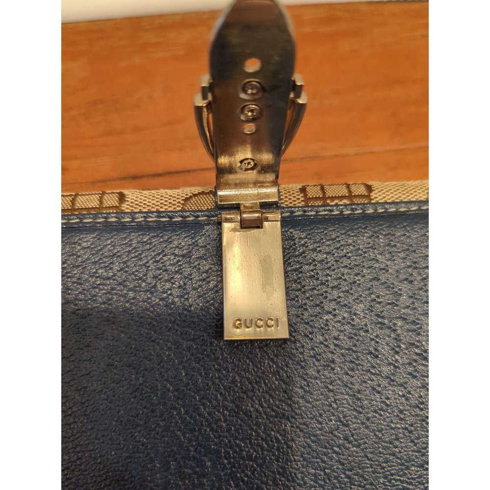 Authentic Gucci Canvas with Blue Leather Long Wallet - Picture 14 of 16